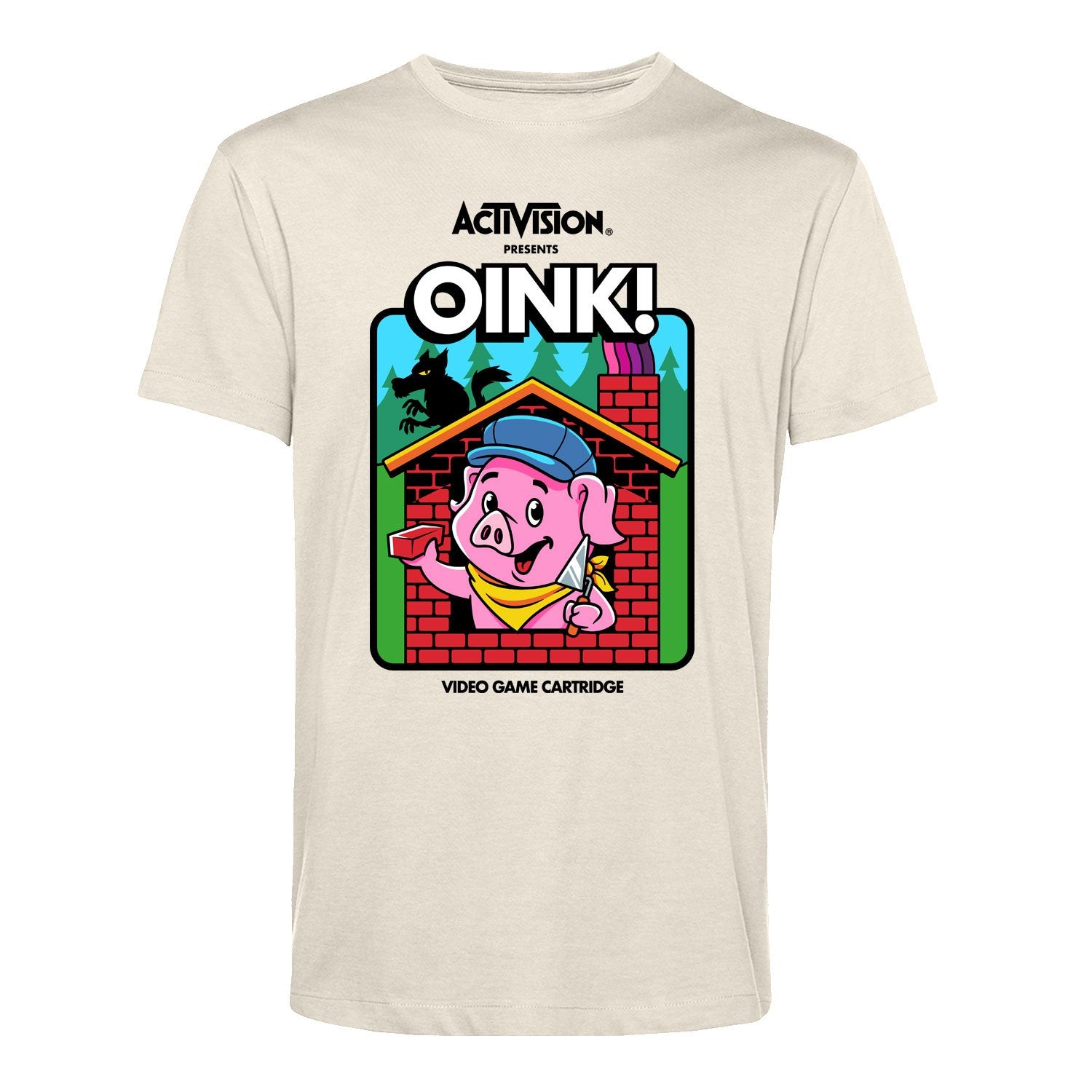 Oink! Activision Unisex T-shirt in Natural Colour Casual Style Fit