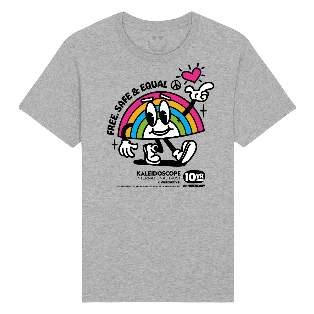 Rainbow Kaleidoscrope Shirt - Grey