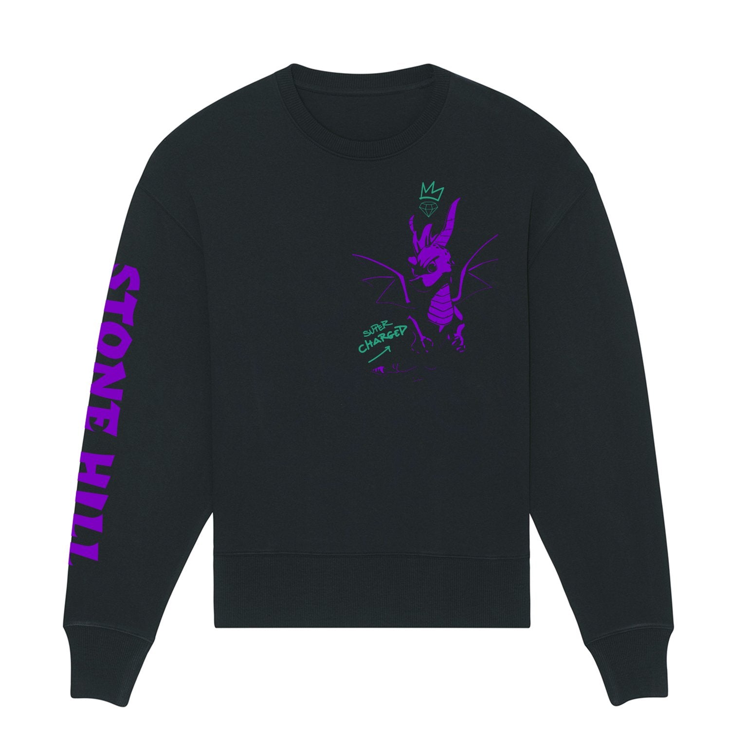 Spyro Stone Hill Sweatshirt, Black Unisex Crew Neck